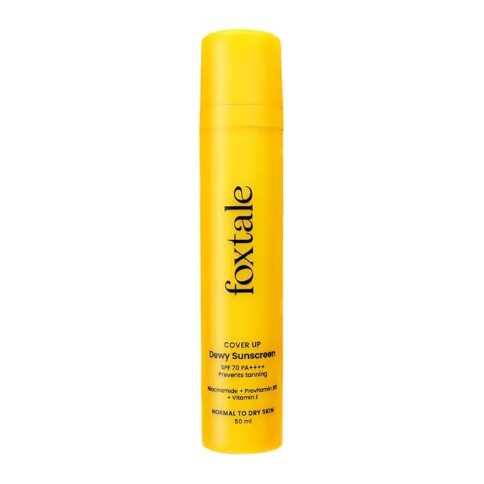 Foxytale's Dewy Sunscreen with Niacinamide, Provitamin B5, Vitamin E, SPF 70 PA++++, 50ml