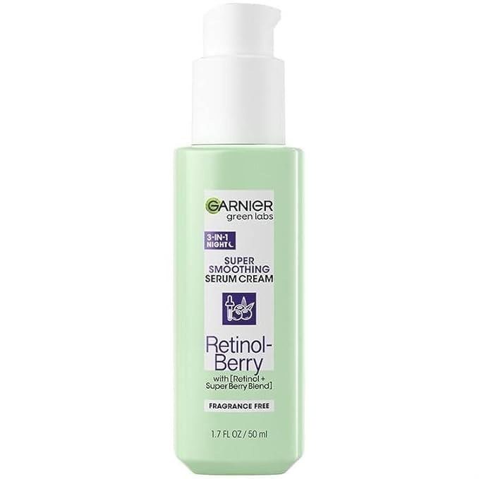 GarnierGreen Labs 3-in-1 SUPER SMOOTHING SERUM Cream, Retinol Berry 1.7 fl oz