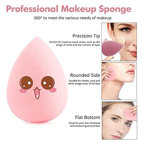 7PCS Makeup Sponges Set, Beauty Sponge Blenders and Storage Bottle for Blending Foundation, Cream and Powder