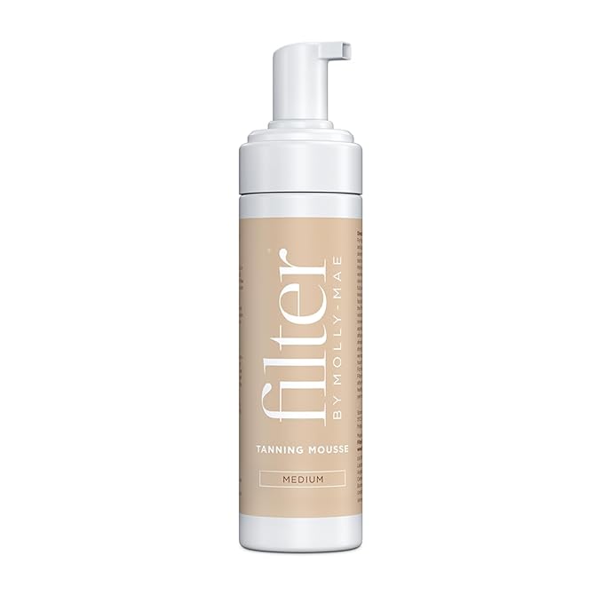 Filter By Molly-Mae Self Tanner Mousse | Medium Natural Color | Fast Drying Self Tan Foam, For A Sunkissed, Golden Glow | Streak Free Tanning Mousse | Moisturizing Foam | Fast Developing | 6.7oz