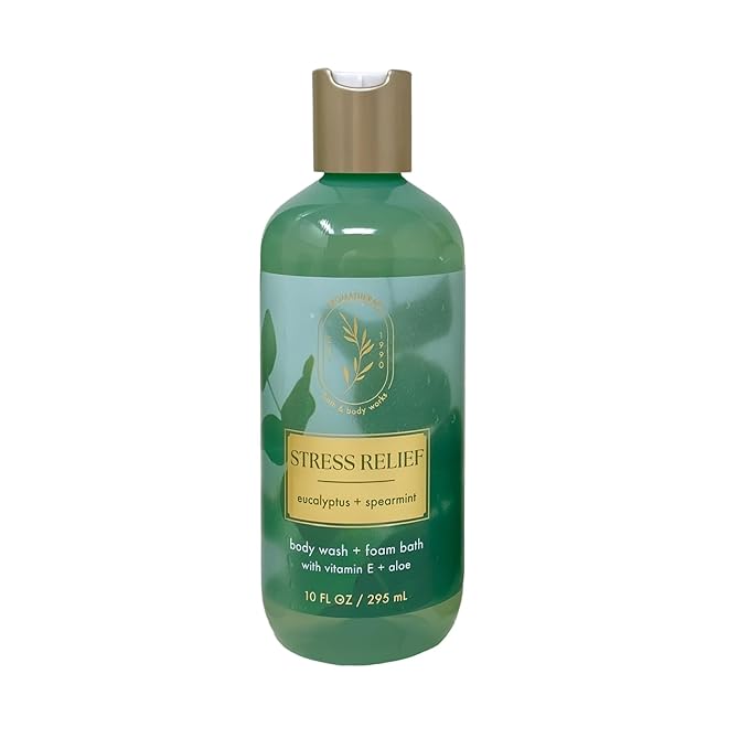 Bath & Body Works Aromatherapy Stress Relief Eucalyptus Spearmint - 3 Body Wash + Foam Bath - with a Fresh Forest Bar Soap