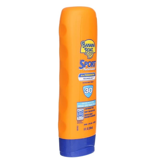 Banana Boat Sport Performance Broad Spectrum SPF 30 Sunscreen Lotion, Swim Splash - Up to 80 Minutes Water Resistant, 8 fl oz, 2-Pack