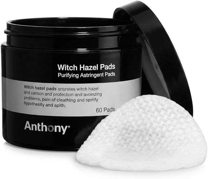 Anthony Witch Hazel Pads Pore Cleaner: 60 Count, Purifying Astringent Cleansing Toner Pads – Aloe Vera, and Citrus Mint, Eliminate Impurities, Minimize Pores and Control Shine