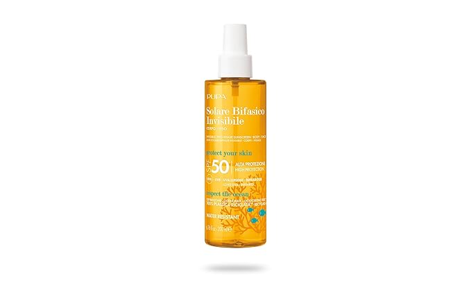 Invisible Two-Phase Body and Face Sunscreen SPF 50 by Pupa Milano for Unisex - 6.7 oz Sunscreen