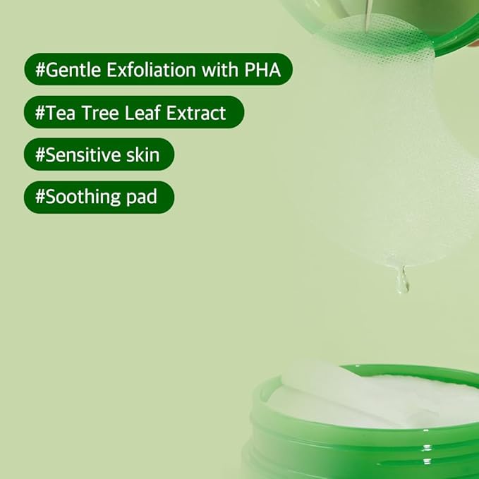 Papa Recipe Tea Tree Control Pad - Soothing Facial Toner Pads with Tea Tree, Gentle PHA Exfoliation, Moisturizing & Calming, Sensitive & Acne-Prone Skin, Korean Skin Care Pads 4.39 fl.oz, 70 Count
