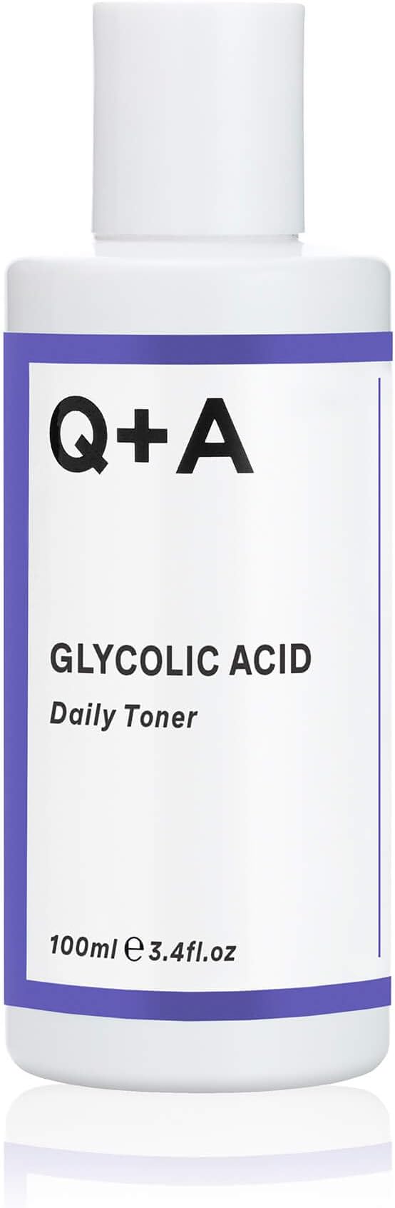 Q+A Glycolic Acid Daily Face Toner (100ml), Hydrating Toner for Face with Glycolic for Smooth Skin, Refines Pores & Evens Skin Tone, Fragrance Free, Alcohol Free, Vegan & Cruelty Free Skincare