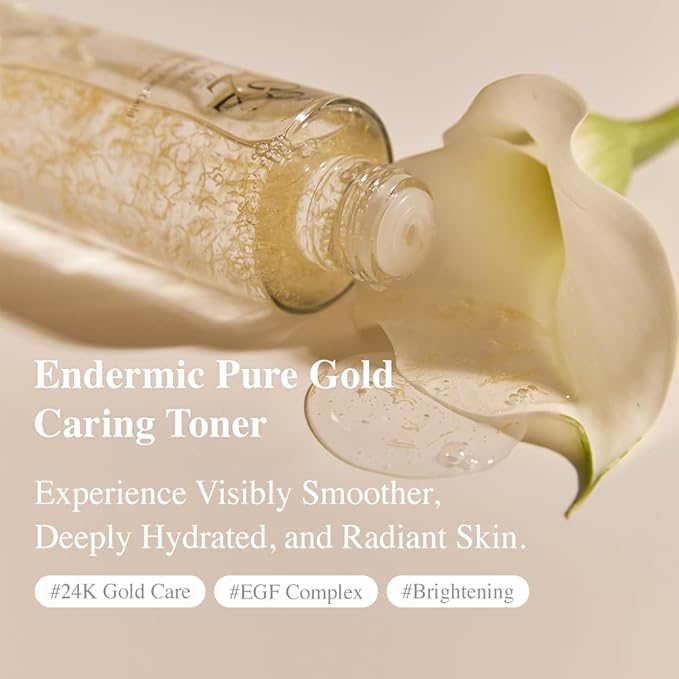 EGF Gold Bead Essence Toner – Lightweight Hydrating Formula with Visible Gold Beads, Collagen & Ceramides for Smooth, Balanced, Radiant-Looking Skin (125ml / 4.22 fl. oz.)