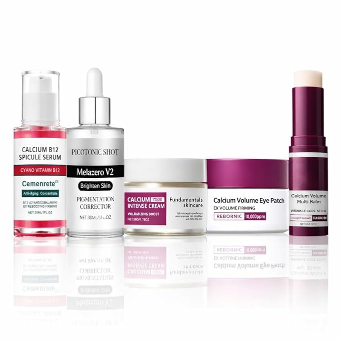 Calcium Multi Balm Stick Skincare Set, Hydrating & Firming Face Moisturizer, Korean Style, for Face, Eye & Neck Care, Travel Friendly