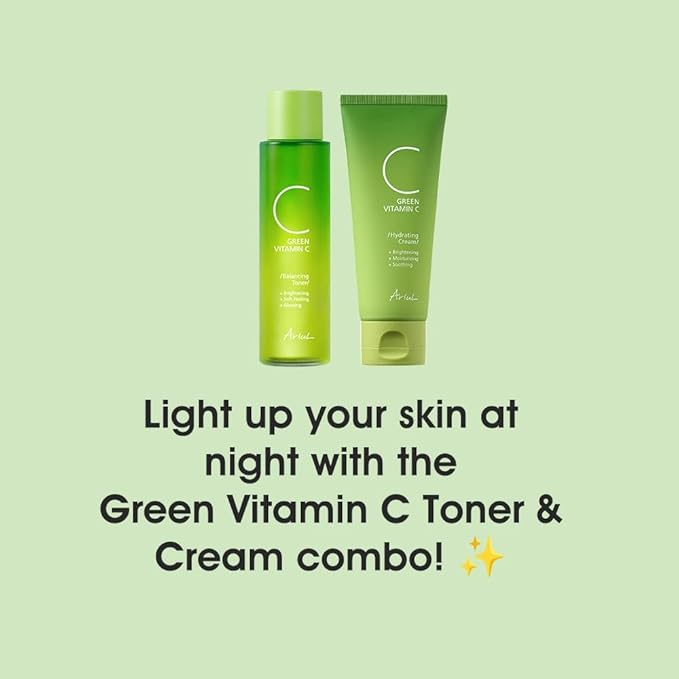 Ariul Green Vitamin C Balancing Toner, 5.3 fl oz (150 ml)+Ariul Green Vitamin C Hydrating Cream, 3.5 oz (100 g)