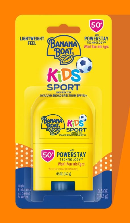 Kids Sport Sunscreen Stick SPF 50+, Broad Spectrum UVA/UVB Protection, Water Resistant, 0.5 oz