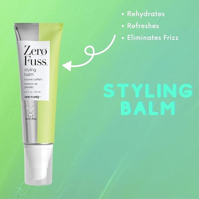 one 'n only Zero Fuss Styling Balm, Lightweight with All Day Flexibility, For Hair Types, Enhances Natural Shape, Texture, Wave, and Curl, Adds Smoothness Shine, 4.5 Fl. Oz