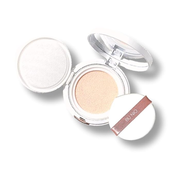 BU:NiO Calming Cool Tone up sun Cushion Foundation SPF50+ CC/BB Cream(0.88FlOz) Transparent&Natural tone-up&Even skin tone-Whitening&Wrinkle Improvement,Derma tested (PINK BEIGE, 0.88Fl Oz( Main))
