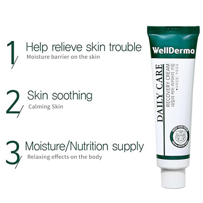 WELLDERMA Daily Care Recovery Cream, 30mL / 1.01 fl.oz – Hydrating & Calming Face Cream with Centella Asiatica, Tea Tree & Panthenol