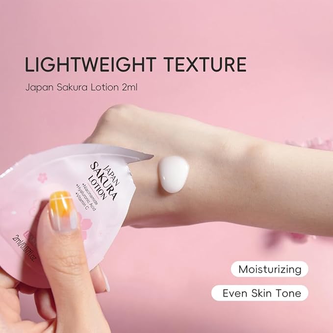 Sakura Travel Skincare Sets, 60pcs Mini Travel Skin Care kit Including Cleanser, Toner, Lotion, Serum, Cream, Sleepping Mask