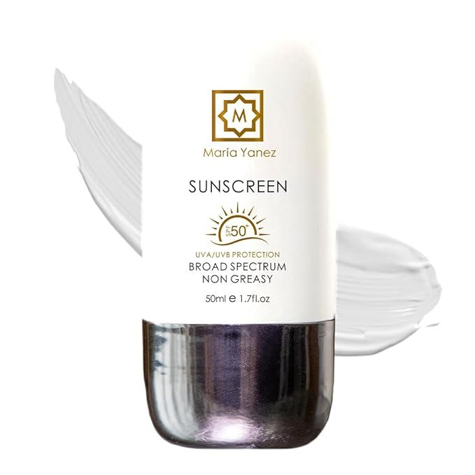 Sunscreen SPF 50+ by Maria Yanez – Broad Spectrum UVA/UVB Protection – Non-Greasy Lightweight Formula – Daily Face & Body Sunscreen – For Women and Men