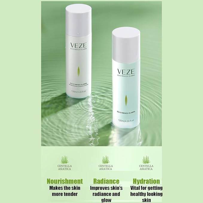 Glycyrrhiza Glabra Licorice Essence Set – 2 Pack Hydrating & Brightening Skincare – Moisturizing Toner & Essence for Dry, Dull Skin – Soothing, Radiant Complexion (2 x 120ml)