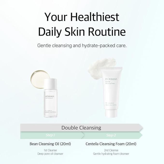 mixsoon Pure Glow Essentials Set - 5-Step Skincare Kit - Travel kit, Travel size kit, Hydrating Skincare Gift Set (15ml*1+20ml*3+30ml*1) Korean Glass Skin Care