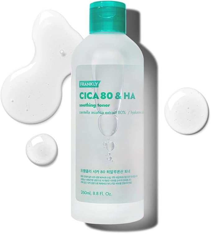 FRANKLY CICA 80 & Hyaluronic Acid Toner - Soothe, Hydrate & Balance | Madecassoside Toner | 80% Centella Asiatica & Hyaluronic Complex (7 Types) | Korean Skin Care | 8.8 fl.oz.