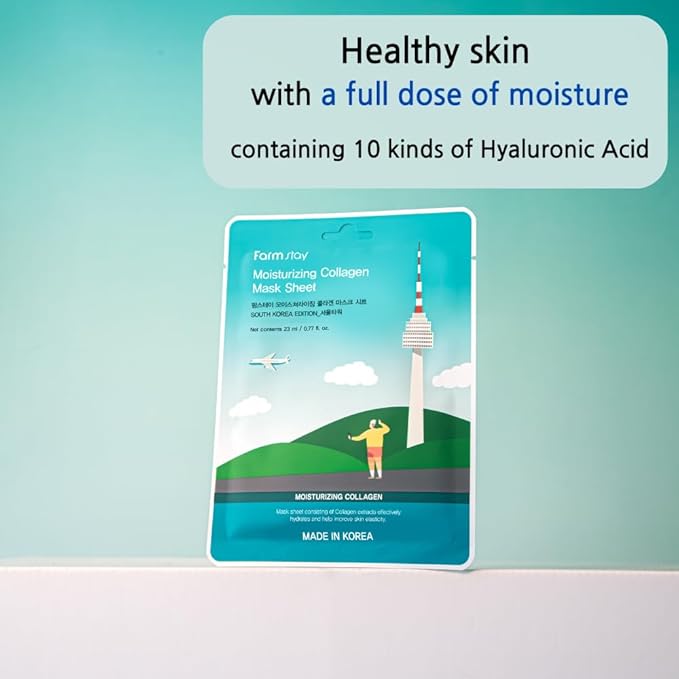 FARMSTAY Trip To Korea Facial Mask Sheet 12 Combo Pack Korean Skincare Mask Combo, Hypoallergenic,Moisturizing,Nourishing,Vitalizing, Refreshing0.77 fl.oz.*12 ea