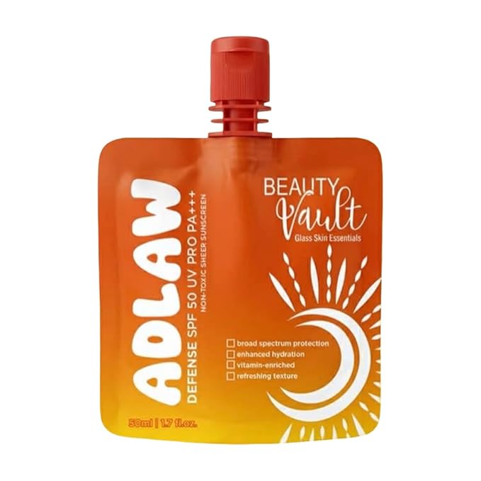 Beauty Vault ADLAW Defense SPF PA+++ Sunscreen 50ml – Lightweight Broad Spectrum Protection. Hydrating & Vitamin-Enriched, Non-Toxic Daily Face and Body Sunscreen, 50ml / 1/7 floz