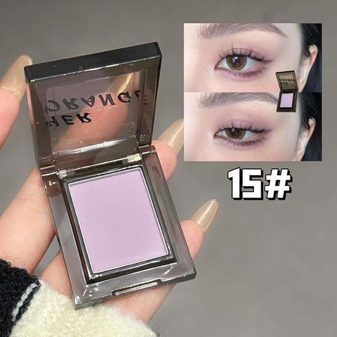 Purple Matte Eyeshadow Palette, Cool Toned Korean Eye Makeup, Ultra-Blendable, Slate Gray Purple Eye Shadow, Single Shade Metallic Pigmented Color
