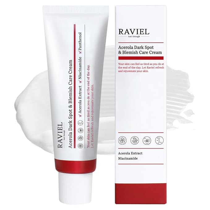 RAVIEL Acerola & Snail Mucin Dark Spot Care Cream for All Skin Types 1.7 fl oz, Dark Spot Corrector & Blemish Remover, Daily Skin Moisturizing Cream, Anti wrinkle, Anti aging