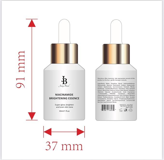 Jenny Brasil Niacinamide Skincare Routine Set, 4-Piece – Cleansing Cream, Hydrating Toner, Moisturizer & Brightening Essence