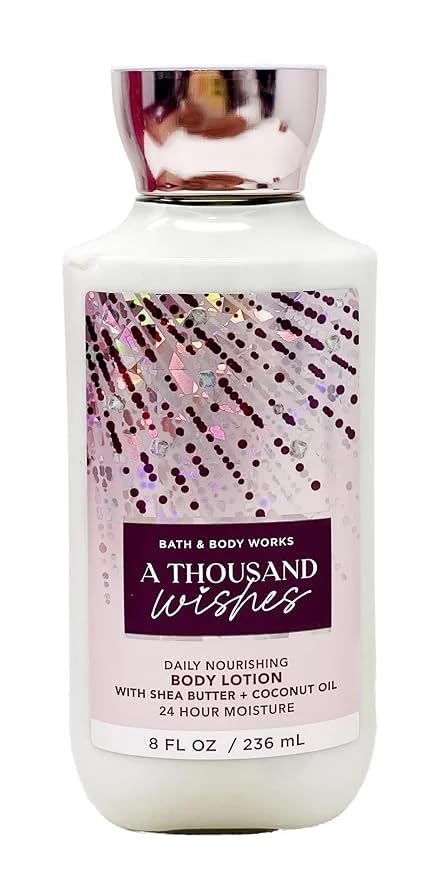 Bath & Body Works A Thousand Wishes - Gift Bag Set - Fine Fragrance Mist 8 Oz, Shower Gel 10 oz , Body Lotion 8 oz and Hand Cream with Shea Butter 1oz with DoTg Bag
