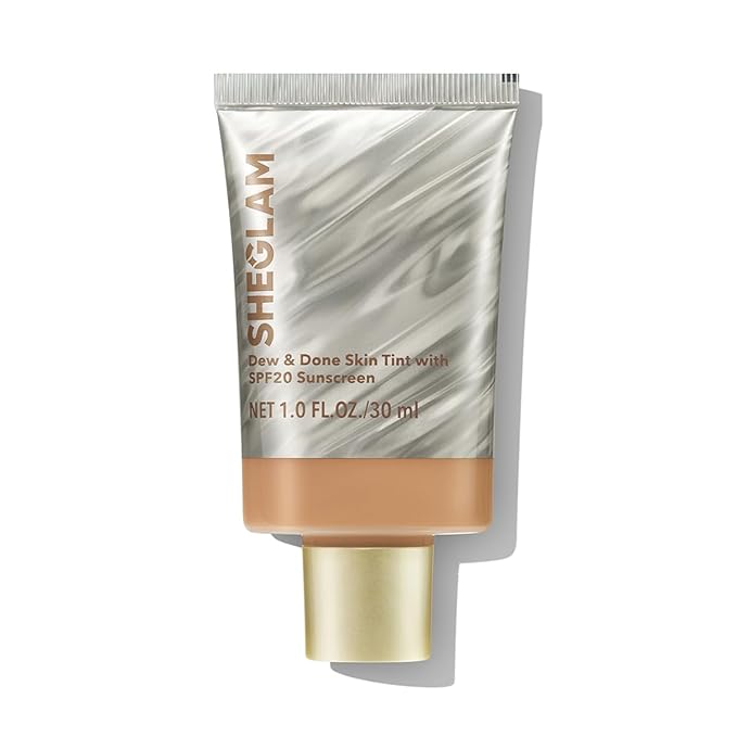 SHEGLAM Dew & Done Skin Tint with SPF20 Light-medium Coverage Foundation Evens Skin Tone-Peach