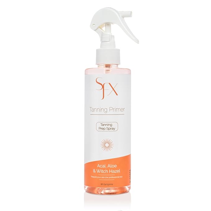 SunFX Professonal Tanning pH Balancing Prep Spray | Nutrient-Enriched, Balanced Toner | Infused with Acai, Aloe & Witch Hazel. 8 fl oz