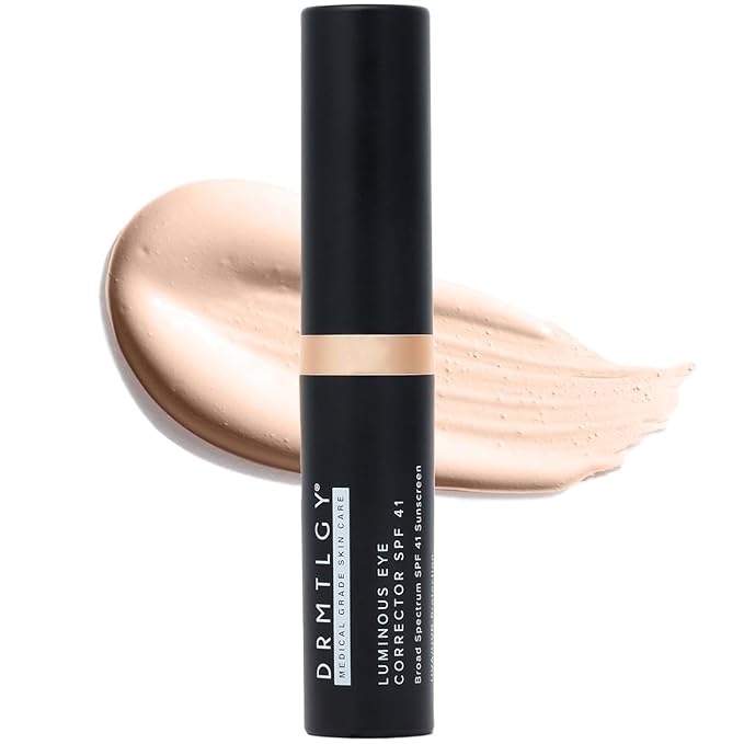 DRMTLGY Luminous Eye Corrector SPF 41 – Fair – Under Eye Color Corrector for Dark Circles – Hydrating Anti-Aging Tinted Eye Cream, Mineral Broad Spectrum Sun Protection, 0.25 fl oz / 7 mL