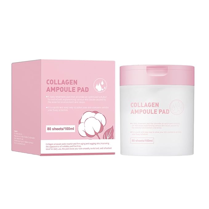 Aislor Facial Toner Pads, 1pc Round Collagen-Infused Ampoule Pad, Deep Moisturizing, Mild & Soft, Universal Skin Type Fit Collagen Ampoule Pad One Size