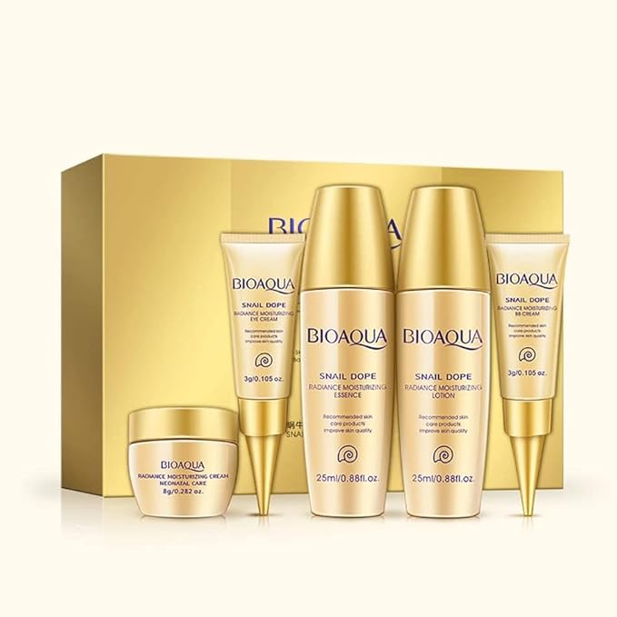 BIOAQUA Snail Mucus Skin Moisturizing Eye Toner Essence BB Cream 5pcs Set Gift Box