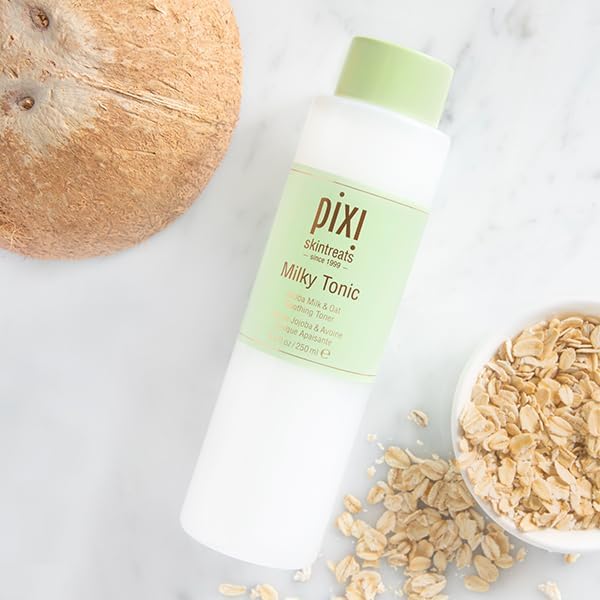 Pixi Milky Tonic, Calming & Hydrating Tonic Containing Jojoba Milk, Infused with Oat Extract to Soothe, Alcohol-Free Daily Nourishing Toner, 8.5 fl oz/ 250 mL