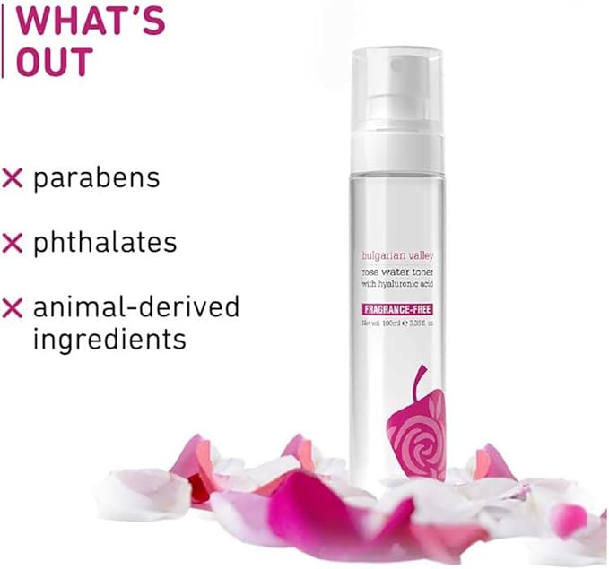 DRD Bulgarian Valley Rose Water Toner with Hyaluronic Acid & Rose Extracts Soothing for All Skin Types 100Ml