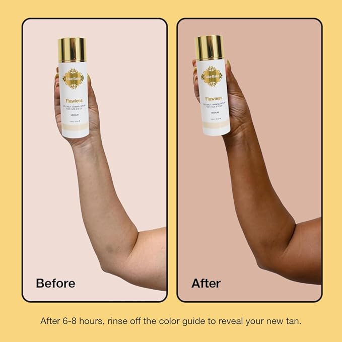 Fake Bake Flawless Coconut Sunless Tanning Serum with Hyaluronic Acid Lightweight Illuminating Face & Body Gradual Self Tanner - Hydrating & Rejuvenating Skin Care for Women & Men - 5 oz