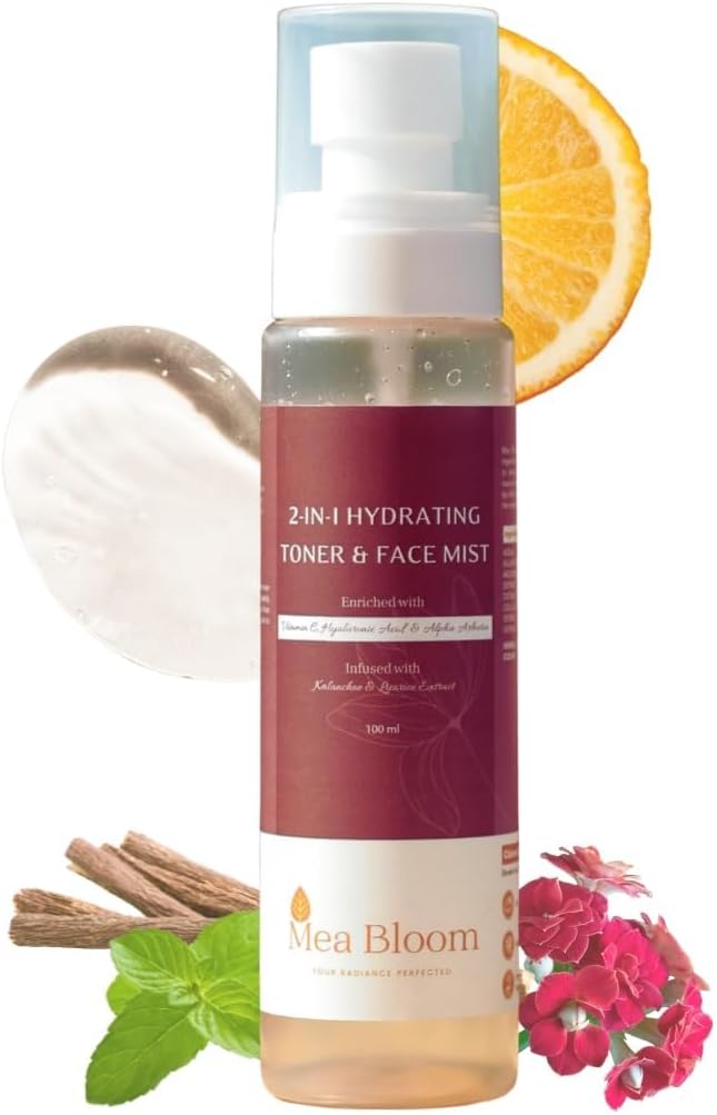 BEMT 2-in-1 Hydrating Toner & Face Mist | Alcohol-Free | Helps Improve The Appearance of Pores & Skin Tone | Refreshing, Soothing Formula with Vitamin C, Hyaluronic & Botanical Extracts 100 ml
