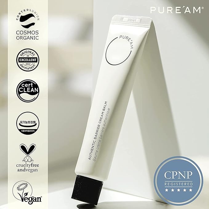 PURE'AM Korean Skincare Set– Korean Toner (250ml) - Barrier Cream Moisturizer (75ml) – For Dry, Sensitive & Acne-Prone Skin – Vegan & Gentle Formula