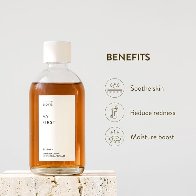 SIORIS Green Tea Hydrating Serum, Organic Korean Facial Care for Sensitive Skin, Soothing Moisture Booster with Mugwort & Fermented Soybean, Lightweight Daily Face Serum – 3.38 fl oz