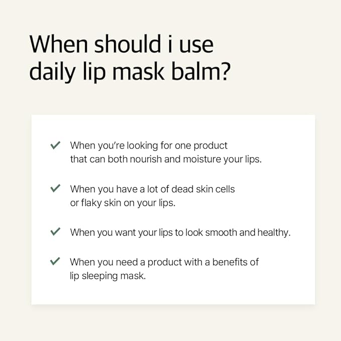 mixsoon Natural Bean Lip Mask Balm - Hydrated Lips, Softening, Fermented Bean and Shea Butter, Vegan Formula for Smooth Lip Balm 11g / 0.37 fl. oz. Korean Glass Skin Care