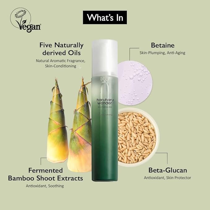 Haruharu Wonder Black Rice Hyaluronic Toner for Sensitive Skin & Black Bamboo Mist Bundle