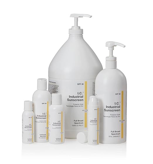 I.C. Industrial Sunscreen Mineral Based SPF 36 Physical Zinc Protection Full Broad Spectrum, 80 Minute Sweat & Water Resistant, Heat Stress, Anti-Inflammatory Properties. USA Gallon (ISSC-GAL)