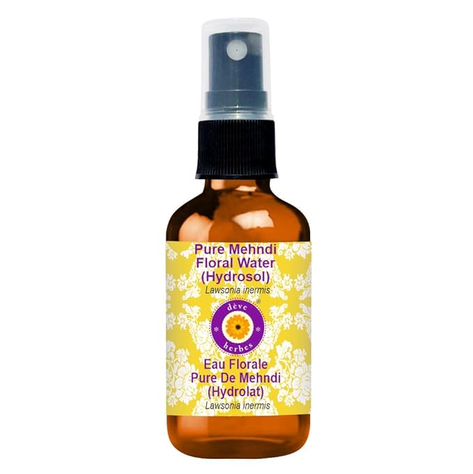 Deve Herbes Pure Mehndi Floral Water (Hydrosol) (Lawsonia inermis) for Skin - 100ml (3.38 oz)