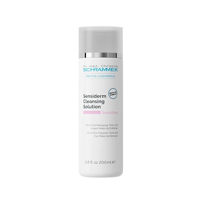 Sensiderm Cleansing Solution (6.75 fl oz) - 3-in-1 Micellar Makeup Remover & Toner - Fragrance-Free - Gentle Cleanser for Sensitive Skin - Dr. Schrammek