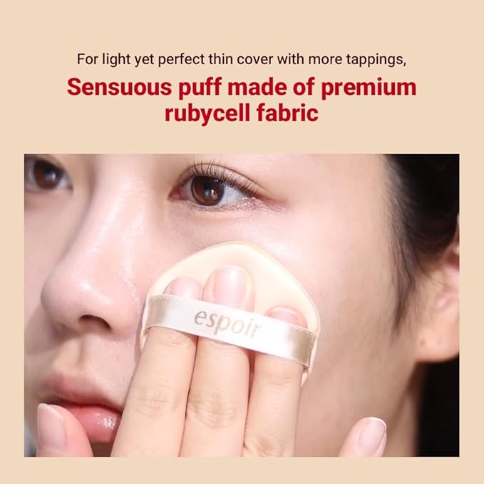 Espoir Be Velvet Air Puff 7pc | Soft & Smooth Sponge Applicator for Flawless and Easy Makeup, Suitable for Cushion and Liquid Foundation, Cream, Powder, Concealer, Round Shape, Korean Base Tools