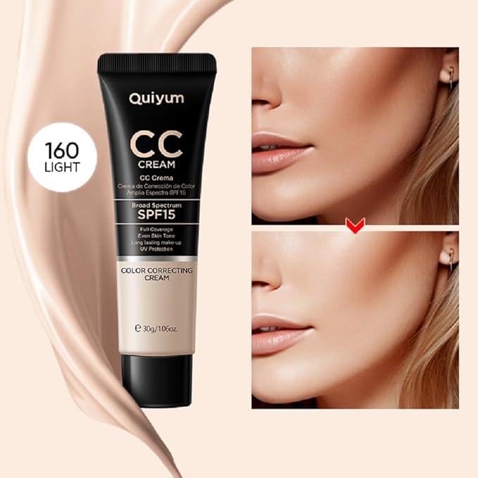 Generic CC cream 30ml concealer beautifying skin moisturizing moisturizing concealer before makeup lasting makeup (160 Bright skin tone, 30g)