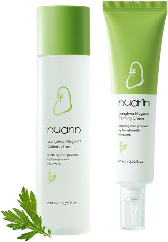 NUARIN Ganghwa Mugwort Calming Skincare | Soothing Toner & Cream Set
