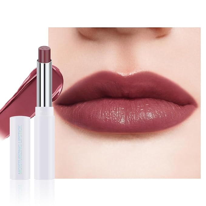 Tinted Lip Balm Moisturizing Lipstick, Mauve Hydrating Lipstick for Women, 24 Hour Long Lasting Moisturization Lip Gloss Stain Makeup, Lightweight Non Greasy Moisturizer Lips, 04