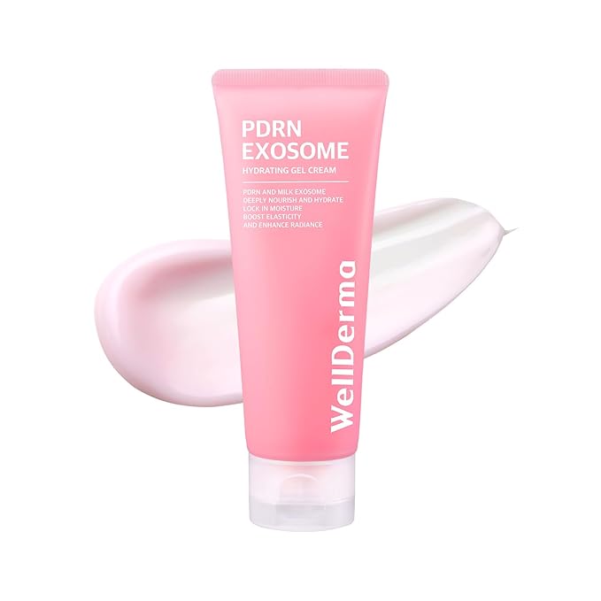 WELLDERMA PDRN Exosome Hyaluronic Acid Hydrating Gel Cream, Lightweight Daily Moisturizer with PDRN (Sodium DNA), Milk Exosome & 6 Types of Hyaluronic Acid, Korean Skin Care (100ml / 3.38 fl. oz)