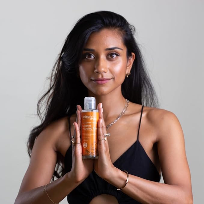Urban Veda Soothing Hydrating Face Toner | Soothing and Calming | for Dry, Mature, Sensitive & Inflamed Skin | Contains Sandalwood, Organic Aloe Vera & Rose Water for Face | 5.07 Fl oz